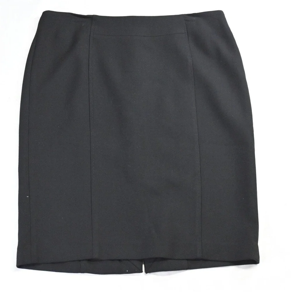 LOFT 14 Black Stretch Ponte-Like Zip Womens Pencil‎ Skirt